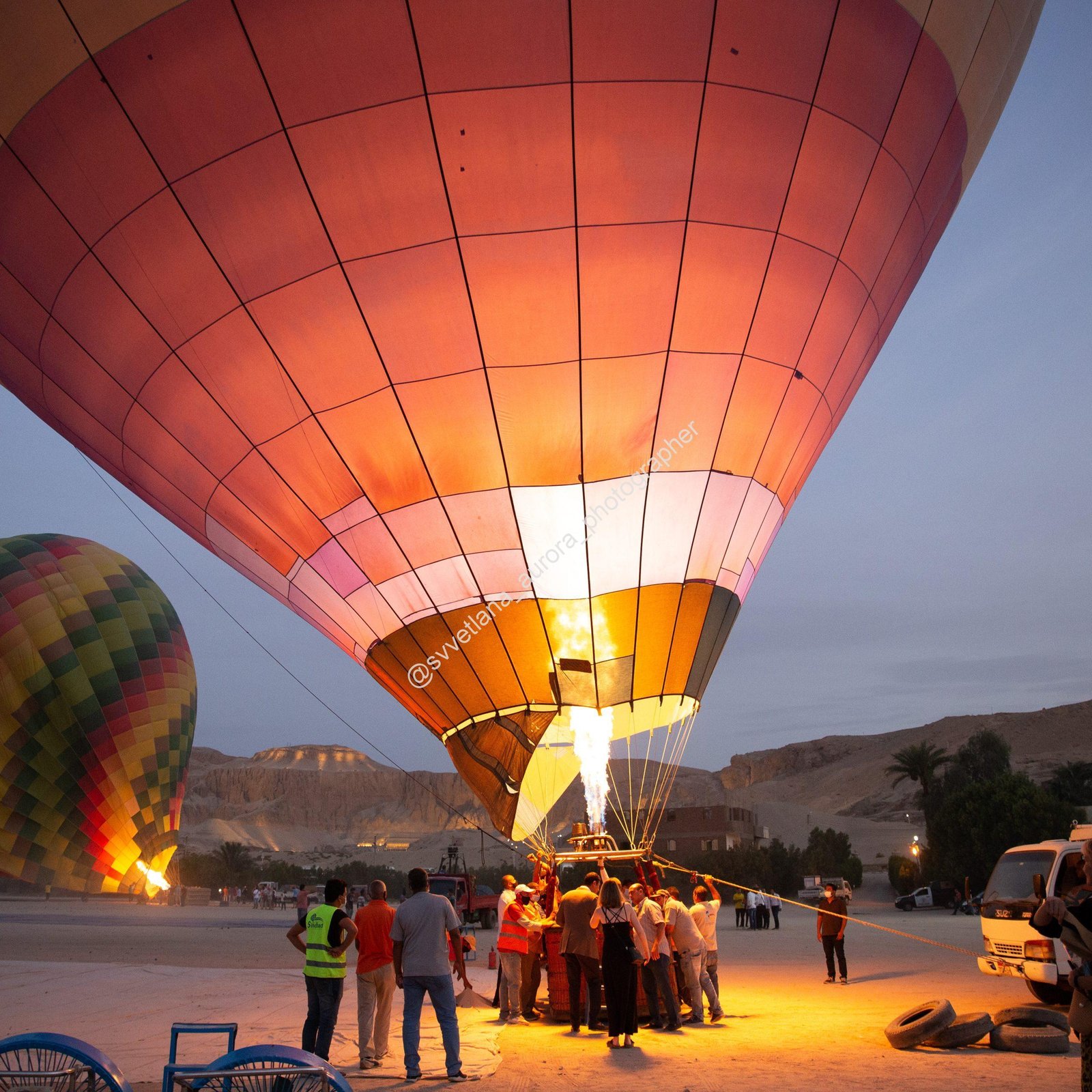 Hot air balloon in luxor Egypt